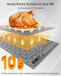 Food Warming Mat - Fast & Full Surface Heating, Silicone Heat Pad with 3 Adjustable Temperature for Buffets Parties, Rollable Electric Warming Tray,Kitchen Heated Plate,Countertop Food Warmer (Gray)