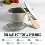 Goodful All-In-One Pot, Multilayer Nonstick, High Performance Cast Dutch Oven With Matching Lid, Roasting Rack And Turner, Made Without PFOA, Dishwasher Safe Cookware, 4.7-Quart, Linen