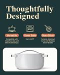 Caraway Nonstick Ceramic Dutch Oven Pot with Lid (6.5 qt, 10.5") - Non Toxic, PTFE & PFOA Free - Oven Safe & Compatible with All Stovetops (Gas, Electric & Induction) - Gray