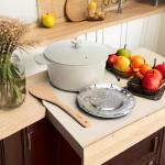 Goodful All-In-One Pot, Multilayer Nonstick, High Performance Cast Dutch Oven With Matching Lid, Roasting Rack And Turner, Made Without PFOA, Dishwasher Safe Cookware, 4.7-Quart, Linen
