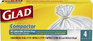 Glad 18 Gallon Kitchen Trash Bags - 4 Count
