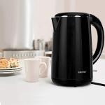 Secura Original Stainless Steel Double Wall Electric Water Kettle 1.8 Quart with Auto Shut-Off & Boil-Dry Protection, Black Onyx SWK-1701DA/HB-3227B