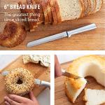 Rada Cutlery 6" Bread Knife (R136), Stainless Steel Hollow Ground Serrated Blade, Made in USA, Silver Handle
