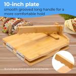 2025 Upgraded Wooden Tortilla Press 10 Inches Rotatable 10" Wood Tortilla Press Maker, with Rolling Pin & 50 Pcs Parchment Paper, for Homemade Tortillera, Roti, Chapati, Taco, Pataconera, Burritos
