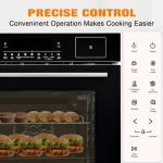 Single Wall Oven 24", Built-in Electric Ovens with 5 Automatic Recipes, 3000W, 240V, 2.5 CF Convection Built-in Oven, Stainless Steel, Touch Control, Timer, Safety Lock