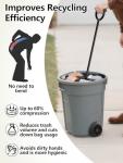 Trash Compactor for Kitchen and Small Outdoor Bins: Garbage Tamper All Metal Lightweight Manual Waste Press Tool, Reduces Trash Volume&Saves Bags/Can Space/Less Disposal Trips/Easy to Use Clean&Store