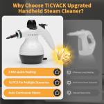 Steam Cleaner, Handheld Steam Cleaner for Home, 16-Piece Steam Cleaner Kit with Automatic Steam Switch, Steamer for Kitchen, Bathroom, Car, Living Room and Multi-Surface Deep Cleaning (White)