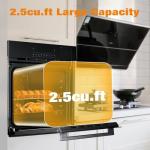 Single Wall Oven 24", Built-in Electric Ovens with 5 Automatic Recipes, 3000W, 240V, 2.5 CF Convection Built-in Oven, Stainless Steel, Touch Control, Timer, Safety Lock