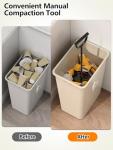 Trash Compactor for Kitchen and Small Outdoor Bins: Garbage Tamper All Metal Lightweight Manual Waste Press Tool, Reduces Trash Volume&Saves Bags/Can Space/Less Disposal Trips/Easy to Use Clean&Store