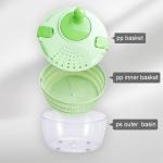 Salad Spinner Green Large,4.2L Lettuce Spinner With Lid Lock & Rotary Handle, Lettuce Dryer Spinner Quick Dry, BPA Free,Fruit Washer,Easy for Salads and Faster Food Prep