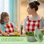 Salad Spinner Green Large,4.2L Lettuce Spinner With Lid Lock & Rotary Handle, Lettuce Dryer Spinner Quick Dry, BPA Free,Fruit Washer,Easy for Salads and Faster Food Prep