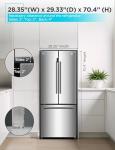 BLACK+DECKER 16 Cu. Ft. French Door Refrigerator with Built-in Ice Maker, Full Size Refrigerator with Bottom Mount Freezer Drawer, Frost Free, ENERGY STAR certified, BRF1600GIMS, Stainless Look