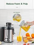 Juicer Machines, Juilist New Generation Juicer Machines Vegetable and Fruit Easy to Clean, Compact Centrifugal Juicer Extractor with 3" Wide Mouth and Anti-Drip, Dual Speeds, Recipe & Brush, 400W