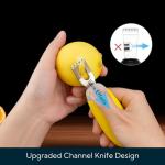 KITCHENDAO Citrus Lemon Peeler Zester Tool to Save Effort, Ultra Sharp Lemon Rind Twist Peeler Tool Bar Bartender Lime Stripper for Cocktails Kitchen, Yellow