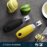 KITCHENDAO Citrus Lemon Peeler Zester Tool to Save Effort, Ultra Sharp Lemon Rind Twist Peeler Tool Bar Bartender Lime Stripper for Cocktails Kitchen, Yellow