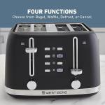 West Bend Toaster 2-Slice Extra-Wide and Deep Slots with 3 Functions and 7 Shade Settings Manual Toast Lift Lever Auto Shut-Off and Removable Crumb Tray, 1500-Watts, Black