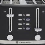 West Bend Toaster 2-Slice Extra-Wide and Deep Slots with 3 Functions and 7 Shade Settings Manual Toast Lift Lever Auto Shut-Off and Removable Crumb Tray, 1500-Watts, Black