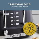 West Bend Toaster 2-Slice Extra-Wide and Deep Slots with 3 Functions and 7 Shade Settings Manual Toast Lift Lever Auto Shut-Off and Removable Crumb Tray, 1500-Watts, Black