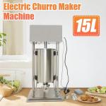 CUBELLIN 15L Churro Maker Machine 110V 40W Electric Churro Maker with 4 Nozzles Stainless Steel Vertical Churro Maker Speeds Adjustable Churros Donuts Making Machine for Bakeries Restaurant Use
