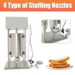 CUBELLIN 15L Churro Maker Machine 110V 40W Electric Churro Maker with 4 Nozzles Stainless Steel Vertical Churro Maker Speeds Adjustable Churros Donuts Making Machine for Bakeries Restaurant Use