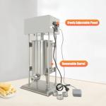 CUBELLIN 15L Churro Maker Machine 110V 40W Electric Churro Maker with 4 Nozzles Stainless Steel Vertical Churro Maker Speeds Adjustable Churros Donuts Making Machine for Bakeries Restaurant Use