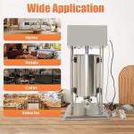 CUBELLIN 15L Churro Maker Machine 110V 40W Electric Churro Maker with 4 Nozzles Stainless Steel Vertical Churro Maker Speeds Adjustable Churros Donuts Making Machine for Bakeries Restaurant Use
