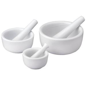 HIC Kitchen Mortar and Pestle Set, Fine Porcelain, Set of 3 Sizes, Spice Herb Grinder, Pill Crusher, Nut Butter Maker