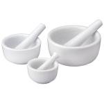 HIC Kitchen Mortar and Pestle Set, Fine Porcelain, Set of 3 Sizes, Spice Herb Grinder, Pill Crusher, Nut Butter Maker