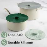 Goodful Universal Silicone Lids for Pots and Pans, Heat Safe, Reusable Suction Seal Covers for Bowls, Pots, Cups- Food Grade, Dishwasher Safe, 3 Piece, Gray, Green and Sage