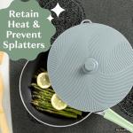Goodful Universal Silicone Lids for Pots and Pans, Heat Safe, Reusable Suction Seal Covers for Bowls, Pots, Cups- Food Grade, Dishwasher Safe, 3 Piece, Gray, Green and Sage