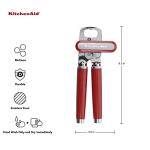 KitchenAid Classic Multifunction Can Opener and Bottle Opener Easy to Use, Razor Sharp Stainless Steel Cutting Wheel, Soft Ergonomic Handles, Empire Red