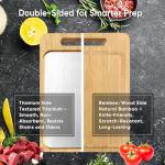 Titanium Cutting Board, Double Sided Titanium/Bamboo wood Large Chopping Boards with Juice Groove Cutting Pads for Meat, Vegetables and Fruits