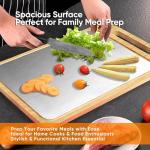 Titanium Cutting Board, Double Sided Titanium/Bamboo wood Large Chopping Boards with Juice Groove Cutting Pads for Meat, Vegetables and Fruits