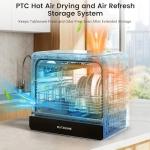 BLITZHOME WiFi Countertop Portable Dishwasher, Smart 9 Programs, 167℉ High-Temp, 360° 3Spray, 24H Timing, Hot Air Drying, Air Refresh, Baby-Care, LED Light, 5.2L Built-in Water Tank for Apartments RVs