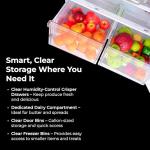 Kenmore 33 in. 20.4 cu. ft Capacity Refrigerator/Freezer with Full-Width Adjustable Glass Shelving, Humidity Control Crispers, Ice Maker, ENERGY STAR Certified, Black