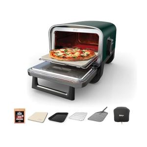 Ninja Woodfire 8-in-1 Outdoor Smoker Pizza Oven with 5 Pizza Settings, Green