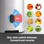 AMZCHEF Cold Press Juicer, Juicer Machines - 4.6" Large Feed Chute for Whole Fruits & Vegetables, Stainless Steel Slow Masticating Juicer Easy to Clean, Large Auger, Double Strainers, Silver
