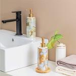 GYDMEG Ceramic Refillable Hand Liquid Lotion Soap Dispenser Pump Bottle for Kitchen Bathroom Countertop Holds Dish Soap Shampoo Shower Gel Hand Sanitizer, Essential Oils (Grey)