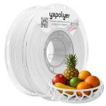 YXPOLYER PLA Filament Food Grade 1.75mm 1kg for 3D Printing, White 3D Printer Filament with Transparent AMS-Compatible Filament Spool