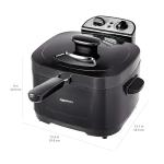 Amazon Basics 2.1-Qt (2.0L) Electric Deep Fryer with 8-Cup Oil Capacity, Timer, Adjustable Temperature, Easy Draining Basket, Viewing Window, 1500W, Black