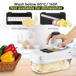 Vegetable Chopper,12-in-1 Multifunctional Food Chopper,Professional Onion Chopper with 7 Blades,Vegetable Cutter with Container for Salad,Potato,Carrot,and Garlic; Essential Kitchen Tool (White)