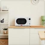 Nostalgia Retro Compact Countertop Microwave Oven - 0.7 Cu. Ft. - 700-Watts with LED Digital Display - Child Lock - Easy Clean Interior - White