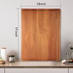 Wood Cutting Board, Large Cutting Boards for Kitchen, Thick Chopping Board with Deep Juice Groove and Handles, Wooden Charcuterie Board for Meat, Turkey, fruit and cheese. (17x12x1 inch)