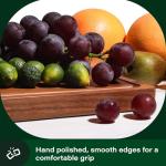 Wood Cutting Board, Large Cutting Boards for Kitchen, Thick Chopping Board with Deep Juice Groove and Handles, Wooden Charcuterie Board for Meat, Turkey, fruit and cheese. (17x12x1 inch)