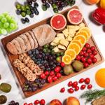 Wood Cutting Board, Large Cutting Boards for Kitchen, Thick Chopping Board with Deep Juice Groove and Handles, Wooden Charcuterie Board for Meat, Turkey, fruit and cheese. (17x12x1 inch)