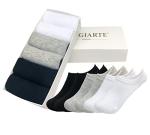 MAGIARTE Cotton No Show Socks Low Cut Athletic Running Cycling Sports Liner Socks Non Slip Design Invisable Socks for Women and Men 6-PACK (Color#03M Black/White/Grey)