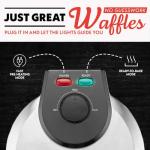 Gourmia Belgian Waffle Maker – Adjustable Browning Control, Nonstick Plates, Ready & Power Indicator Lights, Compact Upright Storage, Cool-Touch Handle