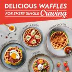 Gourmia Belgian Waffle Maker – Adjustable Browning Control, Nonstick Plates, Ready & Power Indicator Lights, Compact Upright Storage, Cool-Touch Handle