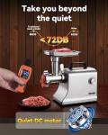 Electric Meat Grinder,3500 Max #10 Sausage Stuffer Maker With 2 Blades, 3 Stainless Steel Grinding Plates, Foot Pedal,Claws Burger Maker Press,3 Sausage Tube & Kubbe Kit,Die-Cast Aluminum,