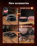 Electric Meat Grinder,3500 Max #10 Sausage Stuffer Maker With 2 Blades, 3 Stainless Steel Grinding Plates, Foot Pedal,Claws Burger Maker Press,3 Sausage Tube & Kubbe Kit,Die-Cast Aluminum,